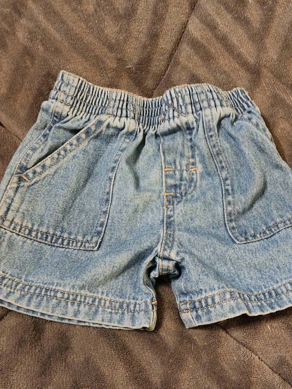 Garanimals Light Blue Denim Kids Shorts with Elastic Waist Size 12 Months